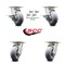 Service Caster 5 Inch Kingpinless Thermoplastic Rubber Wheel Caster Swivel Locks 2 Brakes, 4PK SCC-KP30S520-TPRRD-SLB-BSL-2-BSL-2 - alternate 6